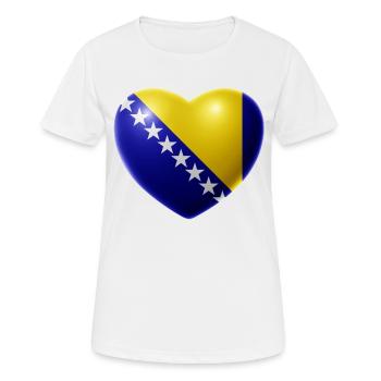 Heart (Bosnia / Bosna) - Women's Breathable T-Shirt - white - Front - AI Model Female 172 dark (172cm)