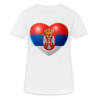 Coeur (Serbie / Srbija) - T-shirt respirant Femme - blanc - Devant - AI Model Female 172 dark (172cm)