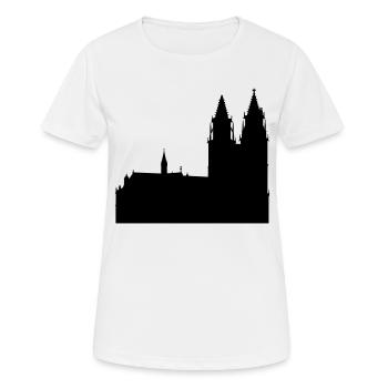 Magdeburger Dom - Frauen T-Shirt atmungsaktiv - Weiß - Vorne - AI Model Female 172 dark (172cm)