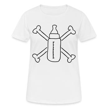 Lait bébé Pirate Pirate - T-shirt respirant Femme - blanc - Devant - AI Model Female 172 dark (172cm)