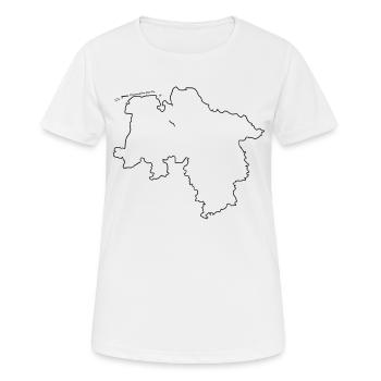 Umriss Niedersachsen - Frauen T-Shirt atmungsaktiv - Weiß - Vorne - AI Model Female 172 dark (172cm)