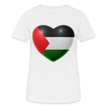 Coeur (Palestine / Palestine) - T-shirt respirant Femme - blanc - Devant - AI Model Female 172 dark (172cm)