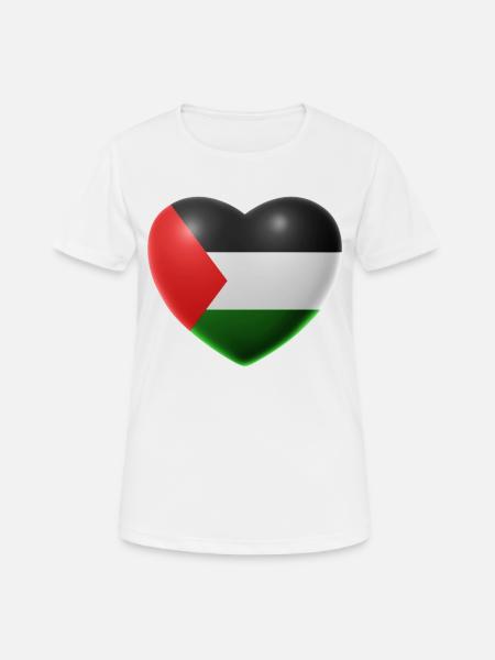Heart (Palestine) - Women's Breathable T-Shirt - white