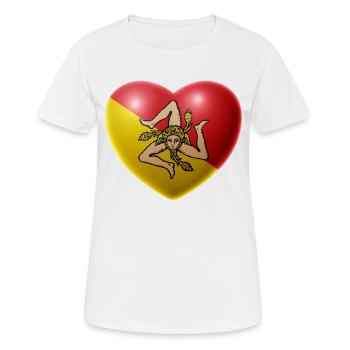 Coeur (Sicile / Sicilia) - T-shirt respirant Femme - blanc - Devant - AI Model Female 172 dark (172cm)