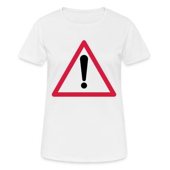 Warning! - Women's Breathable T-Shirt - white - Front - AI Model Female 172 dark (172cm)