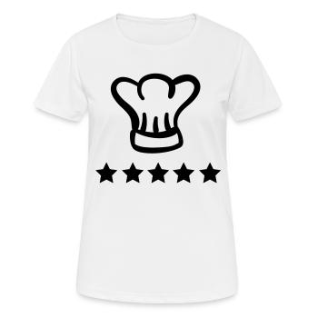 chefkoch - Frauen T-Shirt atmungsaktiv - Weiß - Vorne - AI Model Female 172 dark (172cm)