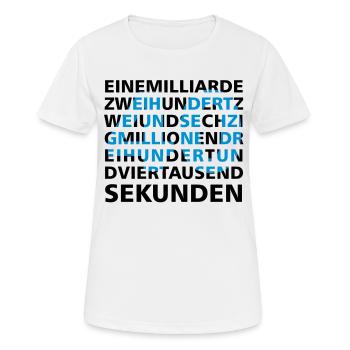 40 ans dans 2 secondes - T-shirt respirant Femme - blanc - Devant - AI Model Female 172 dark (172cm)