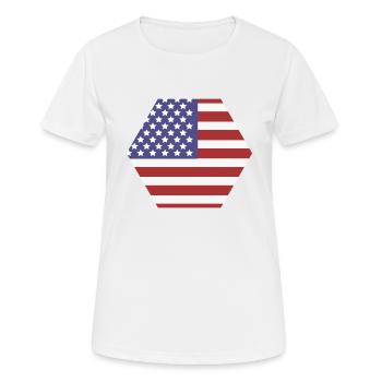 Drapeau des États-Unis - T-shirt respirant Femme - blanc - Devant - AI Model Female 172 dark (172cm)