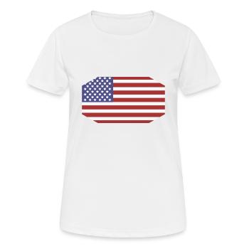 Drapeau des États-Unis - T-shirt respirant Femme - blanc - Devant - AI Model Female 172 dark (172cm)