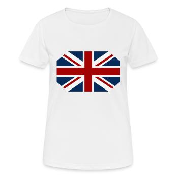 Großbritannien Flagge - Frauen T-Shirt atmungsaktiv - Weiß - Vorne - AI Model Female 172 dark (172cm)