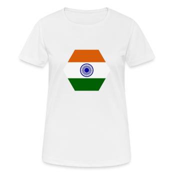 Indien Flagge - Frauen T-Shirt atmungsaktiv - Weiß - Vorne - AI Model Female 172 dark (172cm)