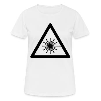 Gefahrensymbol - Laser Light - Frauen T-Shirt atmungsaktiv - Weiß - Vorne - AI Model Female 172 dark (172cm)