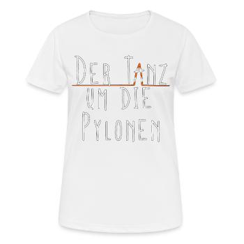 Slalom Der Tanz um die Pylonen - Frauen T-Shirt atmungsaktiv - Weiß - Vorne - AI Model Female 172 dark (172cm)