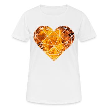 3D coeur flammes feu - T-shirt respirant Femme - blanc - Devant - AI Model Female 172 dark (172cm)