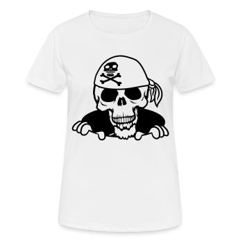 boden loch kapitaen matrose pirat seeraeuber alt b - Frauen T-Shirt atmungsaktiv - Weiß - Vorne - AI Model Female 172 dark (172cm)
