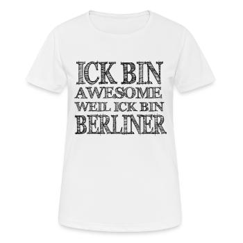Berlin dit le cadeau de la capitale berlinoise - T-shirt respirant Femme - blanc - Devant - AI Model Female 172 dark (172cm)