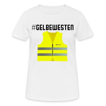 Protest der Gelbe Westen Gelbwesten Revolution - Frauen T-Shirt atmungsaktiv - Weiß - Vorne - AI Model Female 172 dark (172cm)