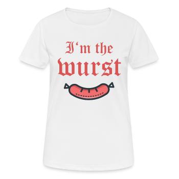Je suis la saucisse Je suis la pire saucisse - T-shirt respirant Femme - blanc - Devant - AI Model Female 172 dark (172cm)