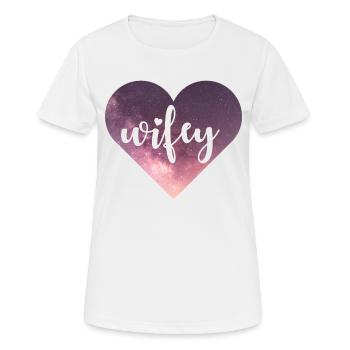 Wifey Galaxy Herz - Frauen T-Shirt atmungsaktiv - Weiß - Vorne - AI Model Female 172 dark (172cm)