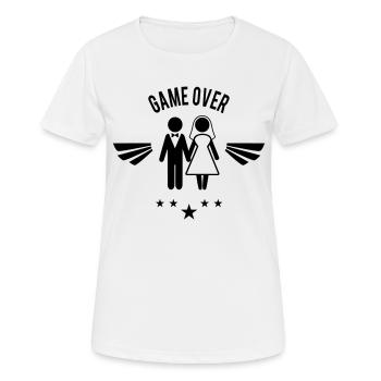Game Over - Frauen T-Shirt atmungsaktiv - Weiß - Vorne - AI Model Female 172 dark (172cm)