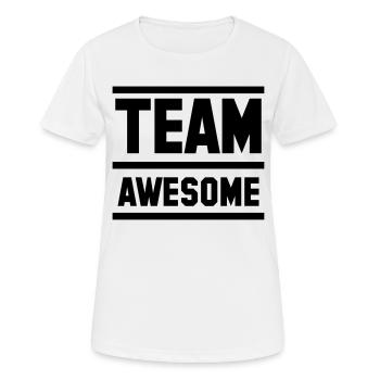 team awesome super Team - Frauen T-Shirt atmungsaktiv - Weiß - Vorne - AI Model Female 172 dark (172cm)