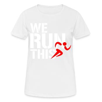 Run - Frauen T-Shirt atmungsaktiv - Weiß - Vorne - AI Model Female 172 dark (172cm)