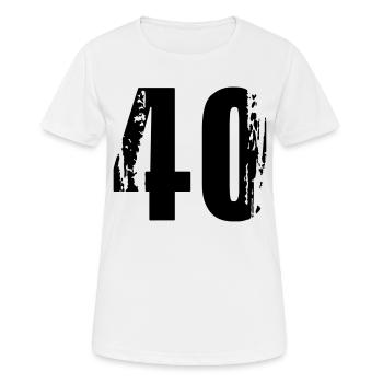 40 - Nummer - Frauen T-Shirt atmungsaktiv - Weiß - Vorne - AI Model Female 172 dark (172cm)