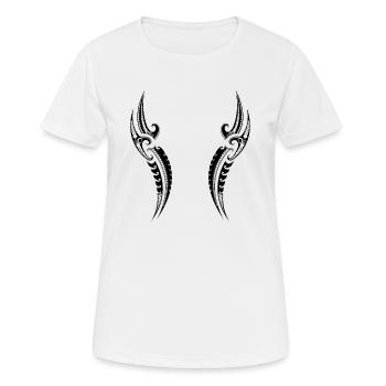 Motif guerrier tribal - Polynésien traditionnel - T-shirt respirant Femme - blanc - Devant - AI Model Female 172 dark (172cm)