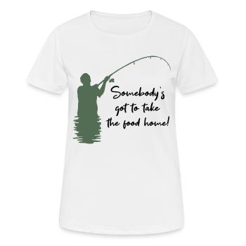 Angler - Frauen T-Shirt atmungsaktiv - Weiß - Vorne - AI Model Female 172 dark (172cm)