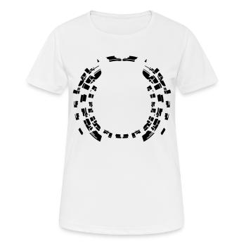 Kreis Muster Rund Rahmen Umrandung - Frauen T-Shirt atmungsaktiv - Weiß - Vorne - AI Model Female 172 dark (172cm)