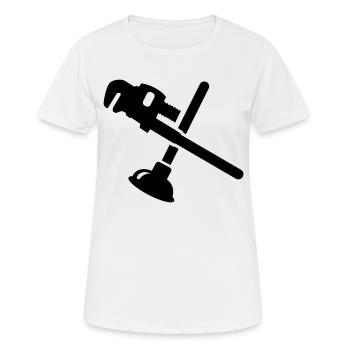 plumber - Women's Breathable T-Shirt - white - Front - AI Model Female 172 dark (172cm)