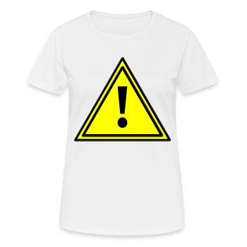 Warning triangle error warning triangle warning sign yellow - Women's Breathable T-Shirt - white - Front - AI Model Female 172 dark (172cm)