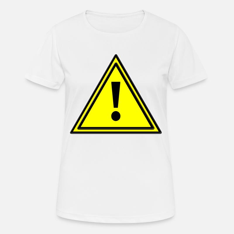 Warning triangle error warning triangle warning sign yellow - Women's Breathable T-Shirt - white