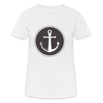 Marine Anker Symbol - Frauen T-Shirt atmungsaktiv - Weiß - Vorne - AI Model Female 172 dark (172cm)