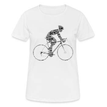 Vélo - Typographie - T-shirt respirant Femme - blanc - Devant - AI Model Female 172 dark (172cm)