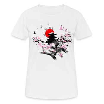 CHAINSTORY X Brompton Sakura - Women's Breathable T-Shirt - white - Front - AI Model Female 172 dark (172cm)
