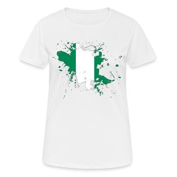 Drapeau du Nigeria comme une touche de couleur - T-shirt respirant Femme - blanc - Devant - AI Model Female 172 dark (172cm)