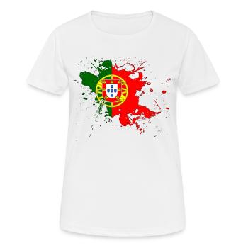 Portugal drapeau en tant que taches de couleur - T-shirt respirant Femme - blanc - Devant - AI Model Female 172 dark (172cm)