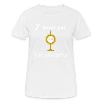 je peux pas j ai communion - T-shirt respirant Femme - blanc - Devant - AI Model Female 172 dark (172cm)
