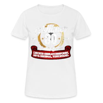 80. Geburtstag Oldtimer Model 80 Jahre Geburtstag - Frauen T-Shirt atmungsaktiv - Weiß - Vorne - AI Model Female 172 dark (172cm)