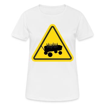Attention Bollerwagen Tour Fête des Pères Bières Beuverie Tour - T-shirt respirant Femme - blanc - Devant - AI Model Female 172 dark (172cm)