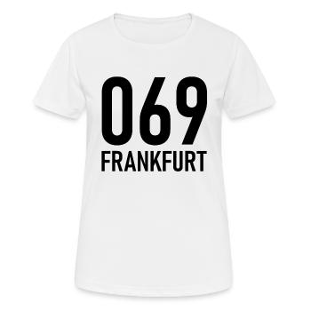 069 - Frankfurt - area code - telephone - phone - Women's Breathable T-Shirt - white - Front - AI Model Female 172 dark (172cm)