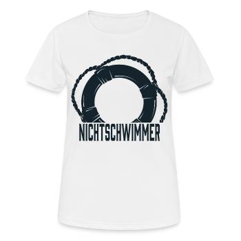 Nichtschwimmer Bademeister Lifeguard Freibad Witz - Frauen T-Shirt atmungsaktiv - Weiß - Vorne - AI Model Female 172 dark (172cm)