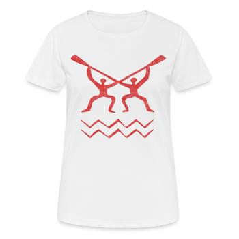 Paddeln - Frauen T-Shirt atmungsaktiv - Weiß - Vorne - AI Model Female 172 dark (172cm)