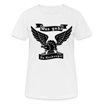 Kackvogel2 1 - Frauen T-Shirt atmungsaktiv - Weiß - Vorne - AI Model Female 172 dark (172cm)