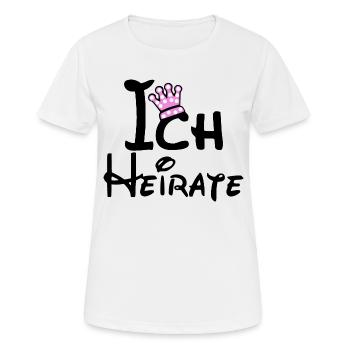 JGA - Braut T-Shirt - ICH HEIRATE - Frauen T-Shirt atmungsaktiv - Weiß - Vorne - AI Model Female 172 dark (172cm)