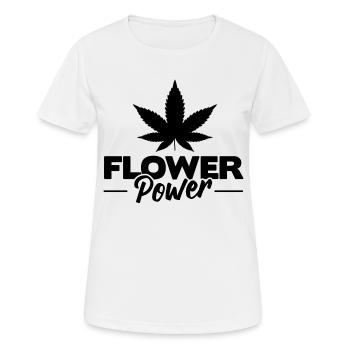 flower power cbd cannabis cadeau - T-shirt respirant Femme - blanc - Devant - AI Model Female 172 dark (172cm)