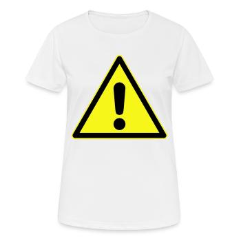 Gevaar Waarschuwing, Gefahrenwarnung - Frauen T-Shirt atmungsaktiv - Weiß - Vorne - AI Model Female 172 dark (172cm)