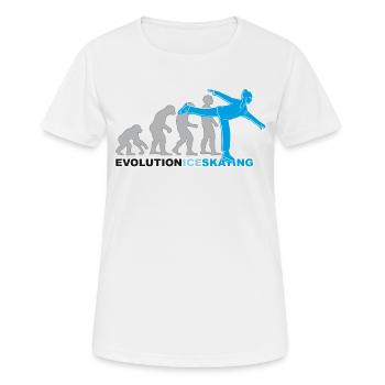 Evolution patinage sur glace, patinage sur glace, patinage sur glace - T-shirt respirant Femme - blanc - Devant - AI Model Female 172 dark (172cm)