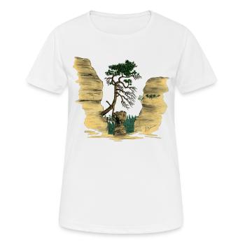 Montagnes de grès de l’Elbe - T-shirt respirant Femme - blanc - Devant - AI Model Female 172 dark (172cm)